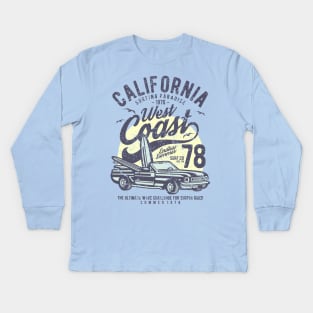 California Surfing Paradise West Coast Endless Summer Kids Long Sleeve T-Shirt